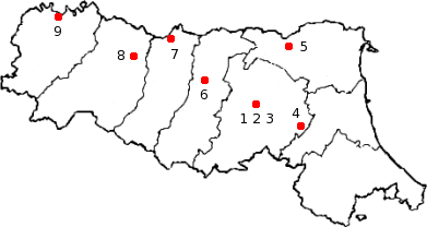 mappa dell'Emilia-Romagna
